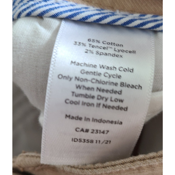 Talbots Jogger Pants SZ Medium Tan Khaki Cotton Lyocell Elastic Waist Pockets - Picture 10 of 12